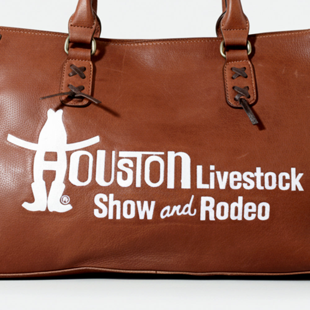 Magnolia Rodeo Genuine Leather White Embroidered Tote Bag