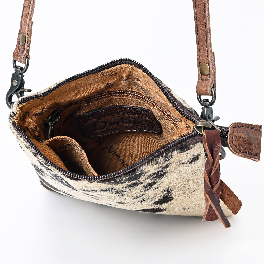LC-ADBGS153BRW Speckled Hair-On Hide Leather Chaps Bag - Western Cowhide Purse