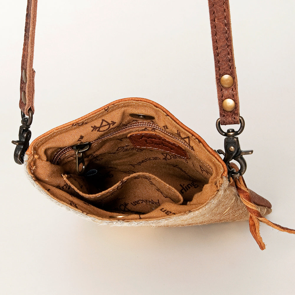 LC-ADBGS153ACGO Gold Speckled Hair-On Hide Chaps Bag - Western Leather Accent