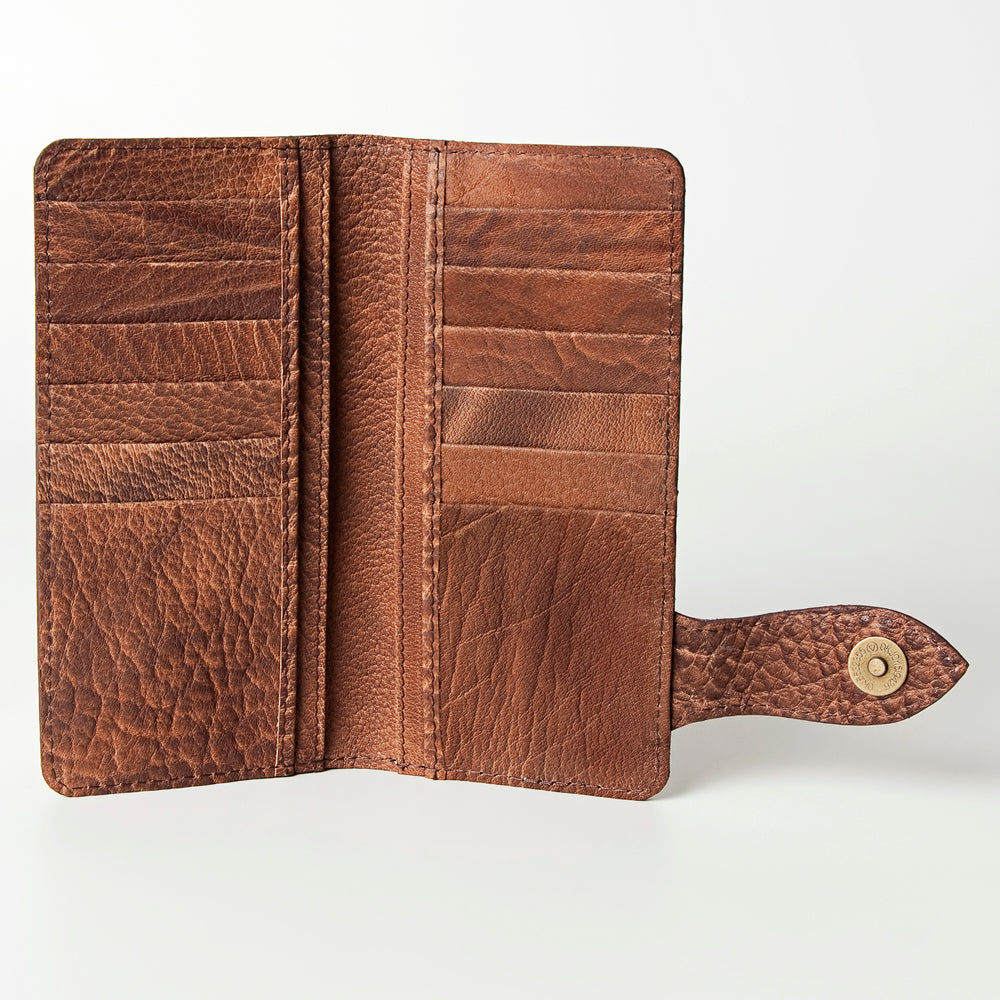 ADBG447 Tooled Leather Western Wallet for Women Handcrafted Full Grain Cowhide