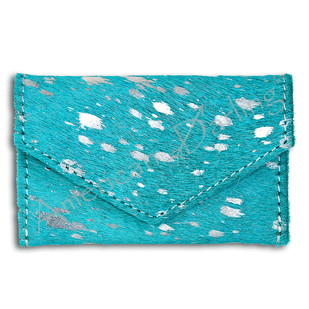 ADBG471 Premium Genuine Hair on Hide Coin Purse with Secure Zip Top and Leather Pull