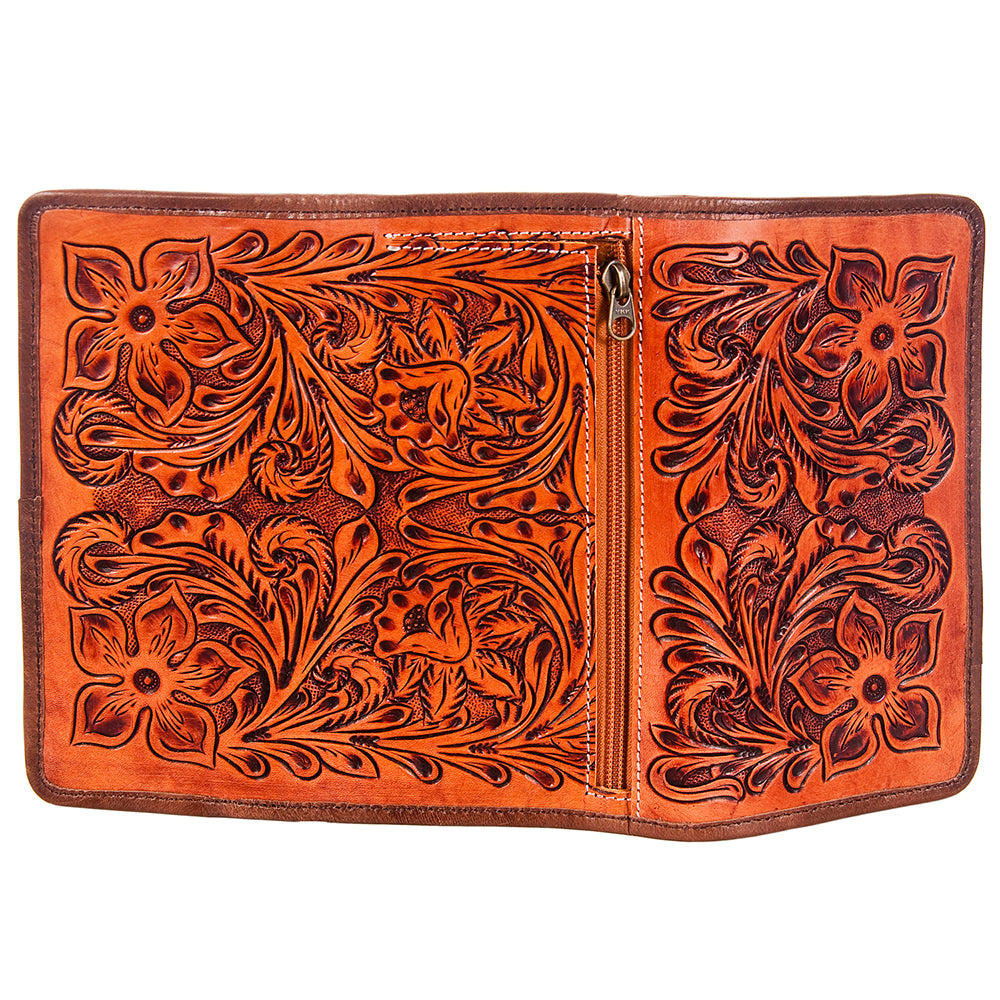 ADBG486 Tooled Leather Floral Long Wallet Western Cowgirl Clutch by American Darling