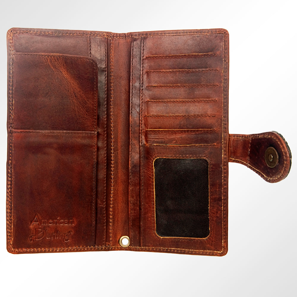 ADBGM103 Wristlet Hand Tooled Genuine Western Leather Women Bag