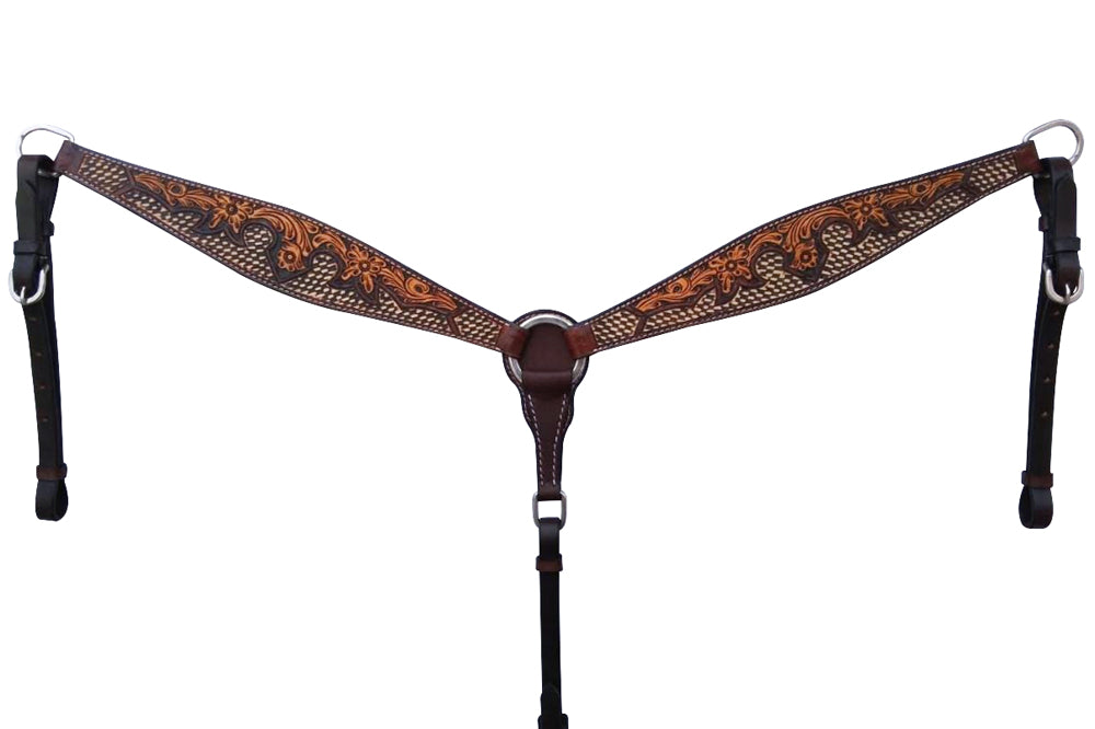 BER101-Western Leather Breast Collar