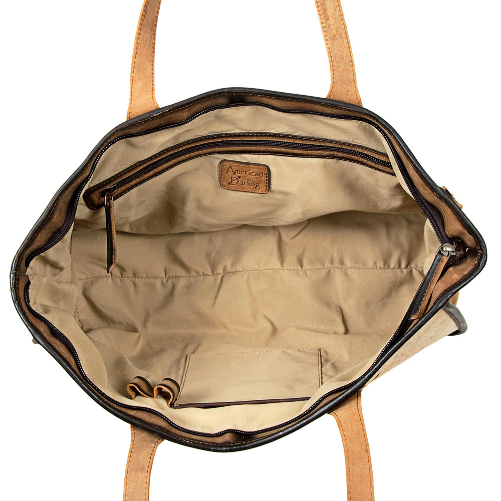 LC-ADBGI117B Tote Hair On Genuine Western Leather Women Bag