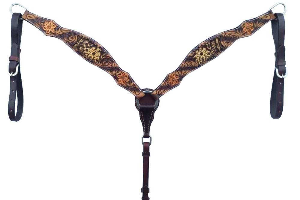 BER107-Western Leather Breast Collar