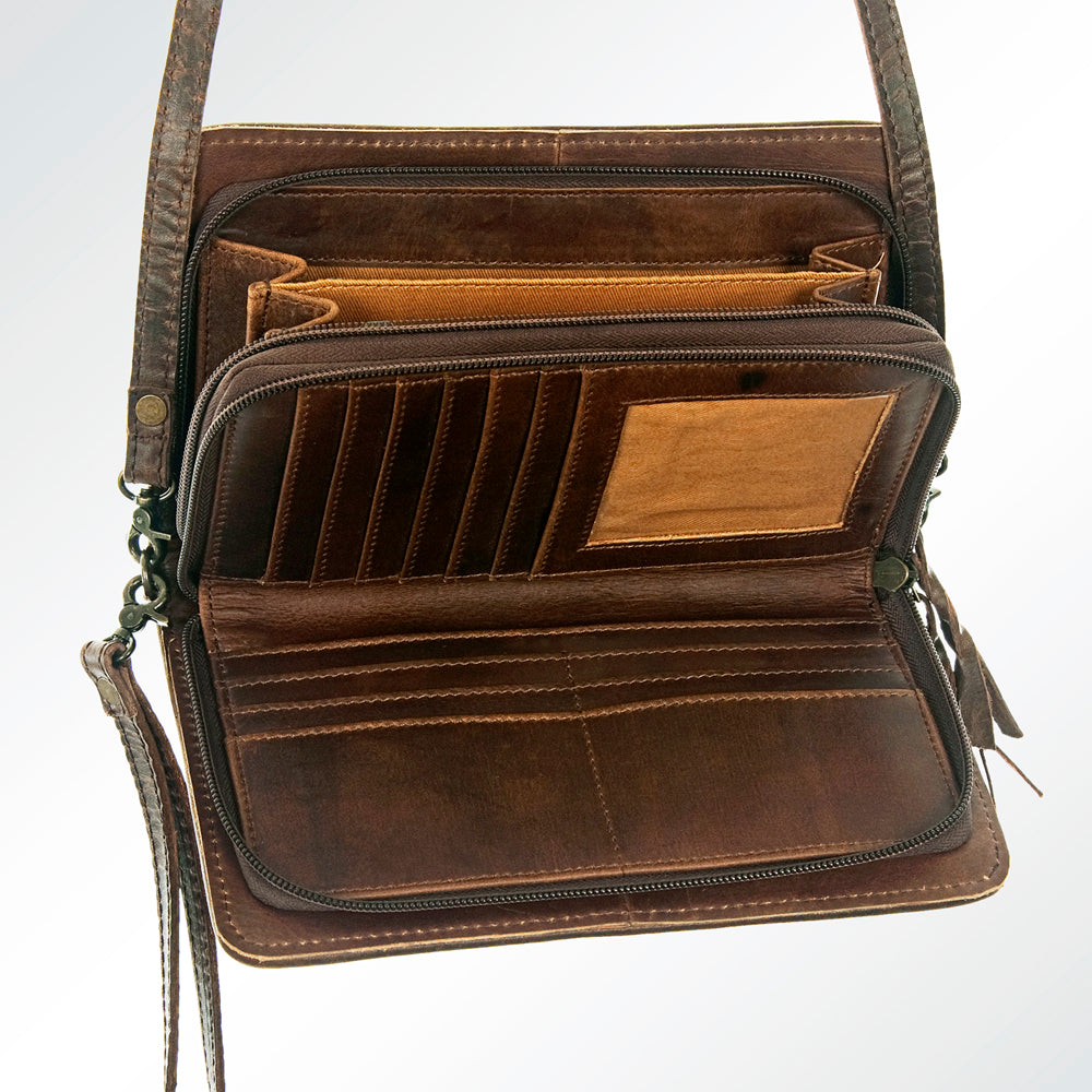 ADBG641 American Darling Hand Woven Saddle Blanket Western Leather Organiser Bag
