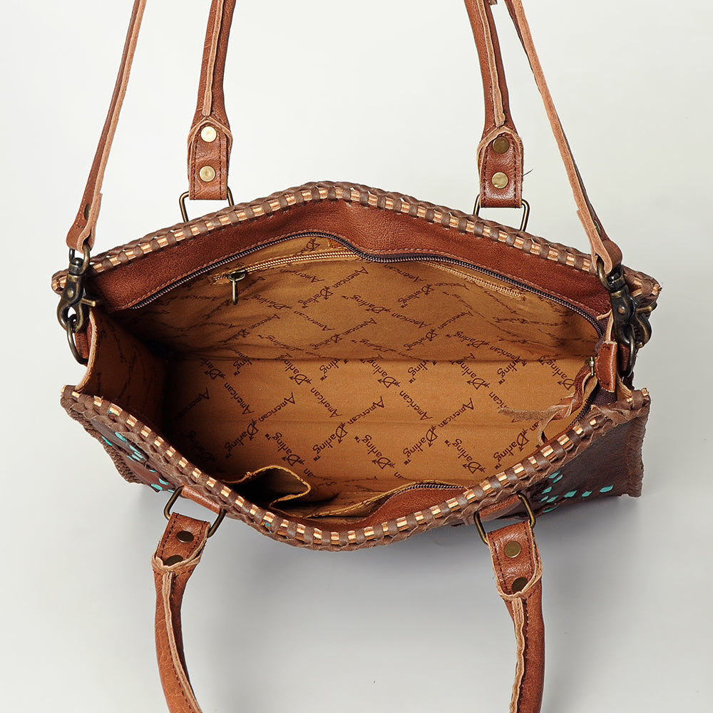 LC-ADBG615 Rustic Patchwork Full Grain Leather Western Tote Bag American Darling
