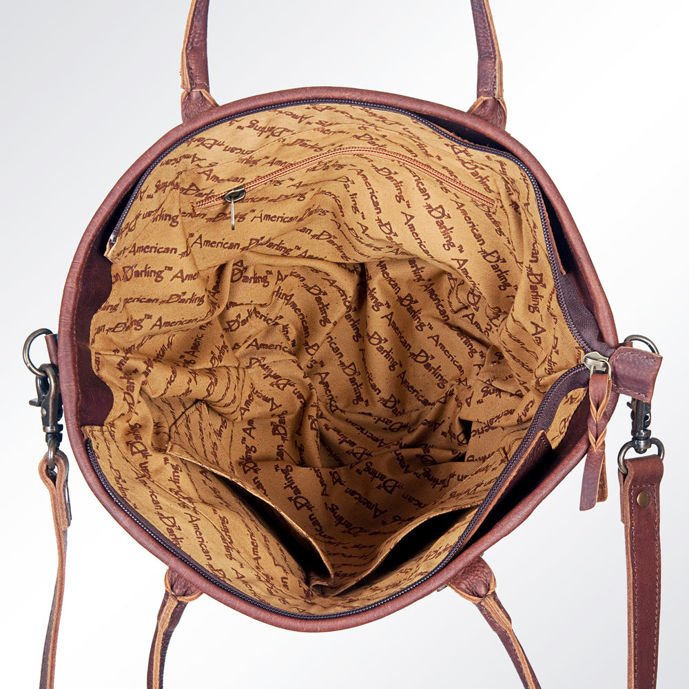 ADBG621C American Darling Hand Tooled & Saddle Blanket Western Leather Tote Bag