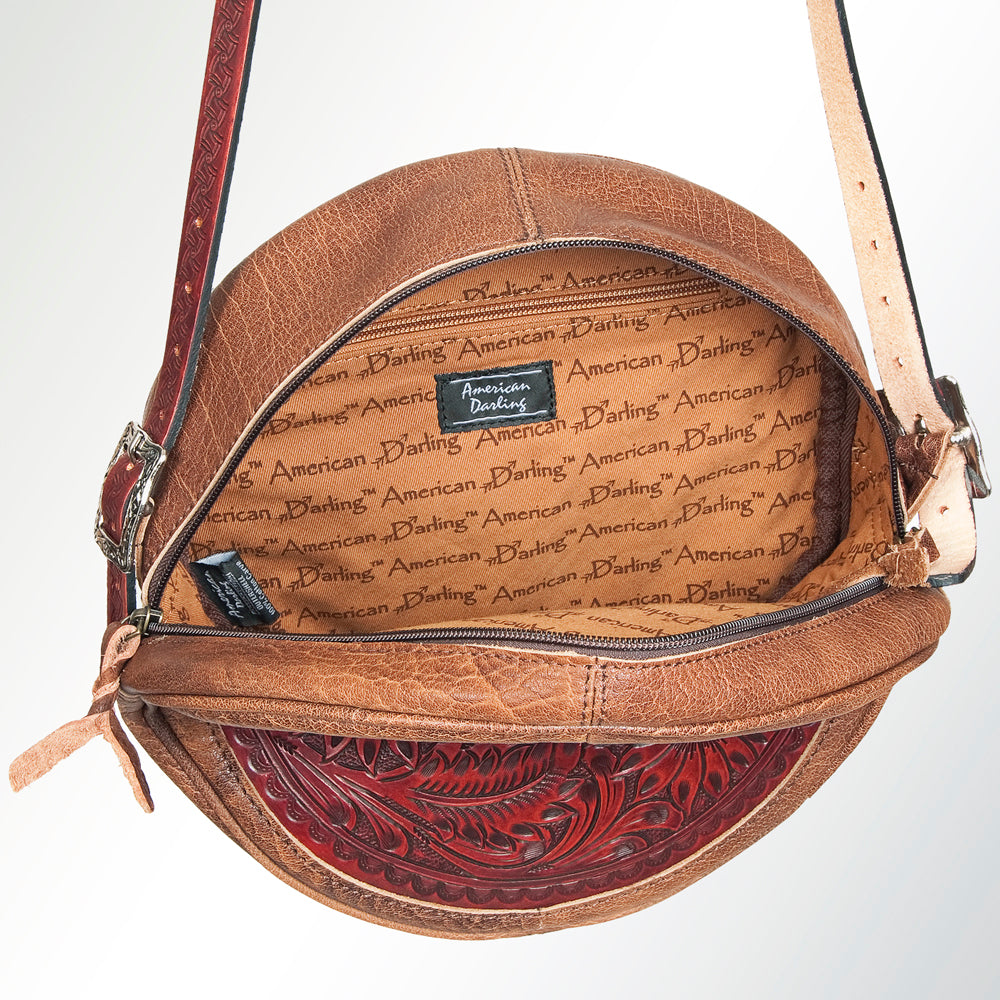 ADBGK115 Canteen Hand Tooled Genuine Leather Women Bag Western Handbag Purse