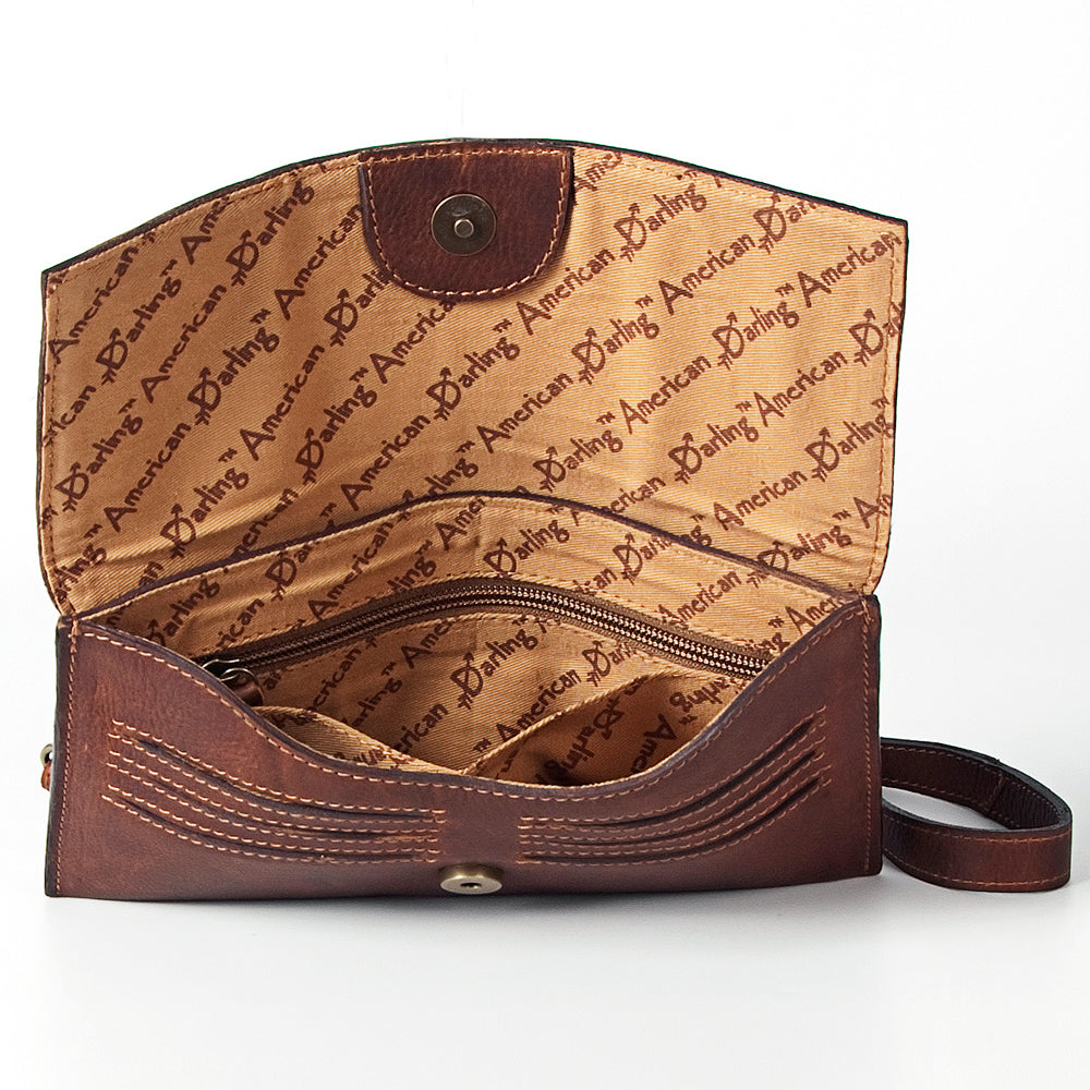 LC-ADBGZ442 Wristlet Genuine Western Leather Women Bag