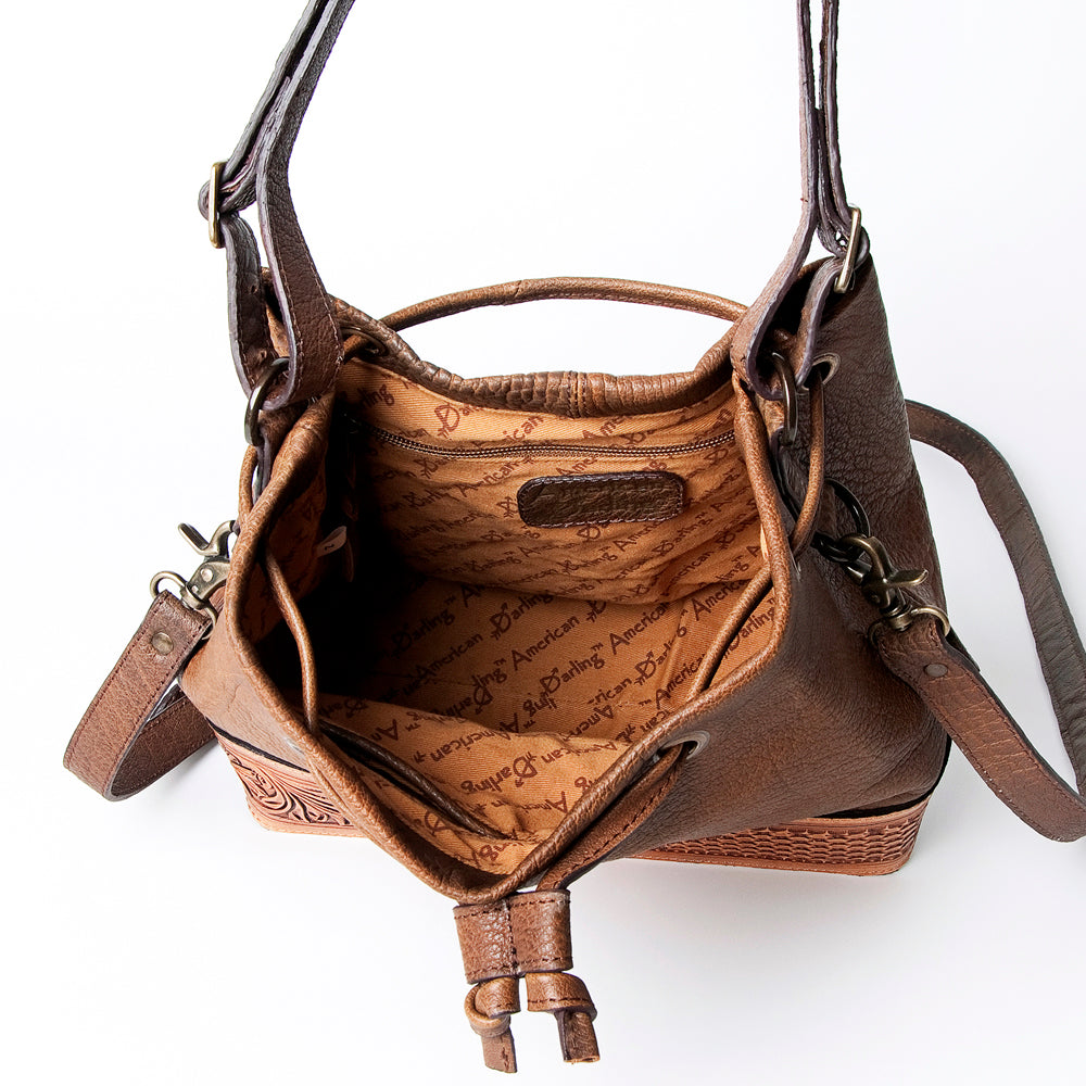 ADBGZ454 Bucket Hand Tooled Genuine Western Leather Women Bag