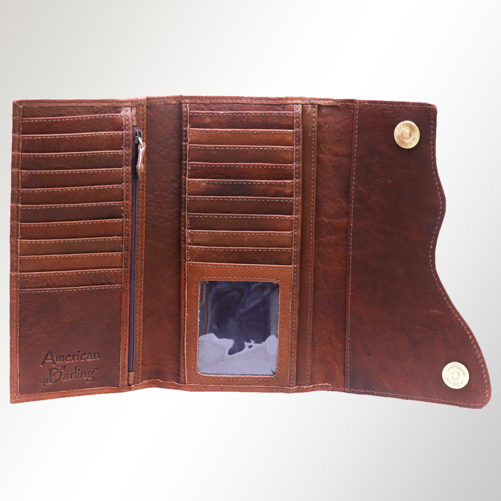 ADBGM179 Handcrafted Western Tooled Leather Crossbody with Artistic Rodeo Design