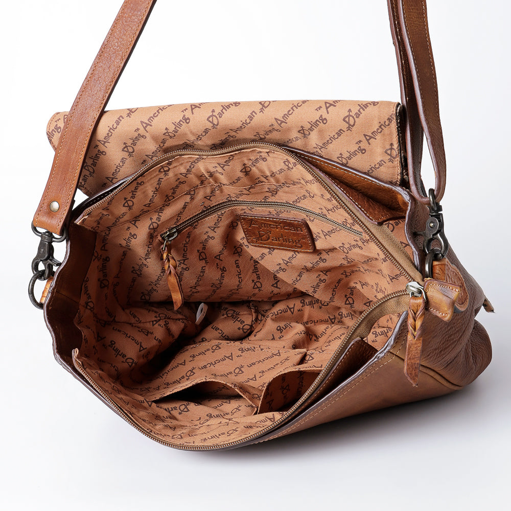 LC-ADBGZ457B Messenger Genuine Western Leather Women Bag Sage