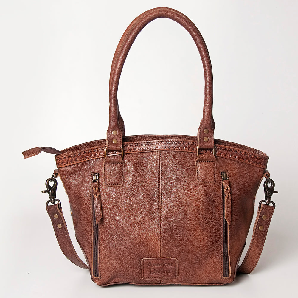 ADBG772 American Darling Southwestern Rug Tooled Leather Tote Bag Western Woven Shoulder Purse