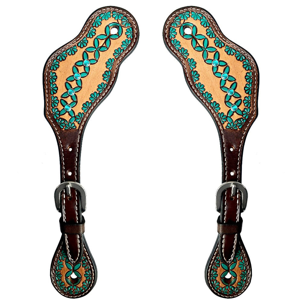 BER105-Western American Leather Spur Strap