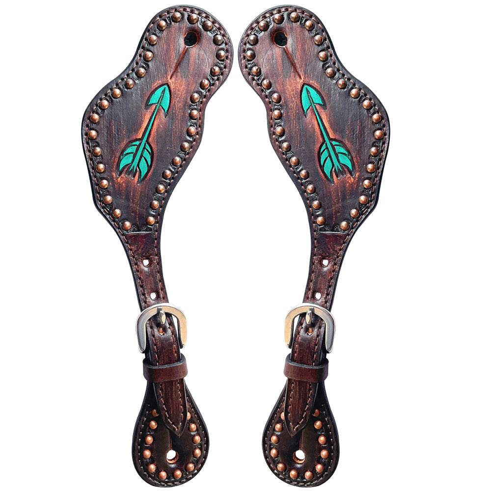 BER149-Western American Leather Spur Strap