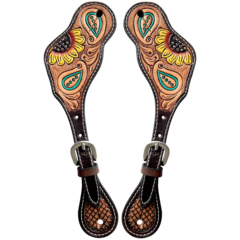 BER155-Western American Leather Spur Strap