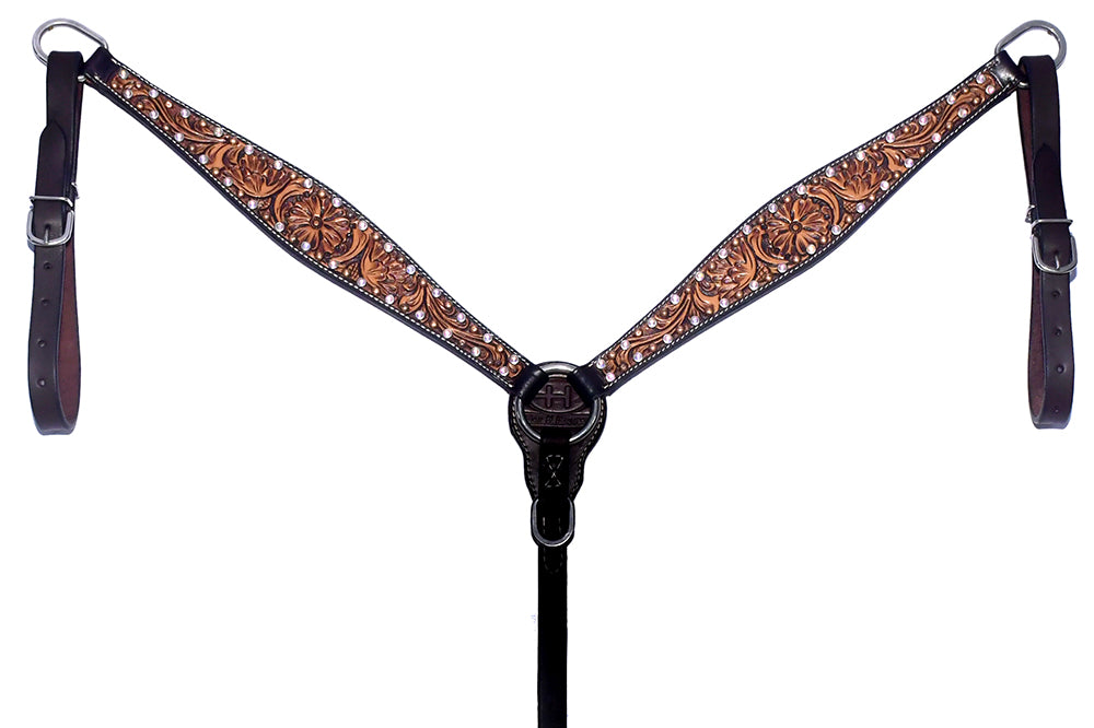 BER191-Western Leather Breast Collar