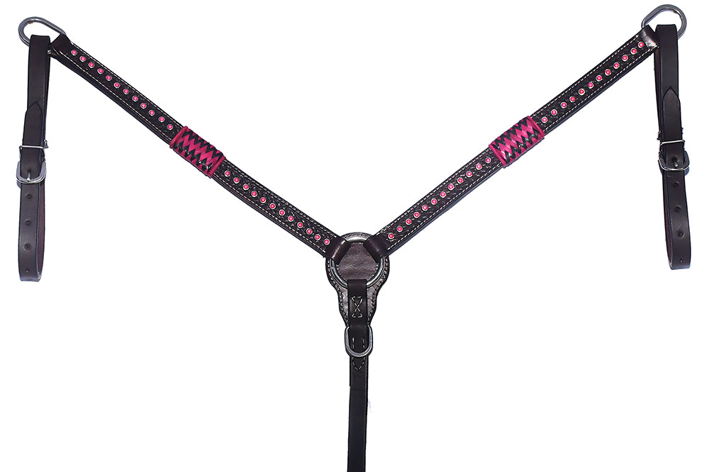 BER215-Western Leather Breast Collar