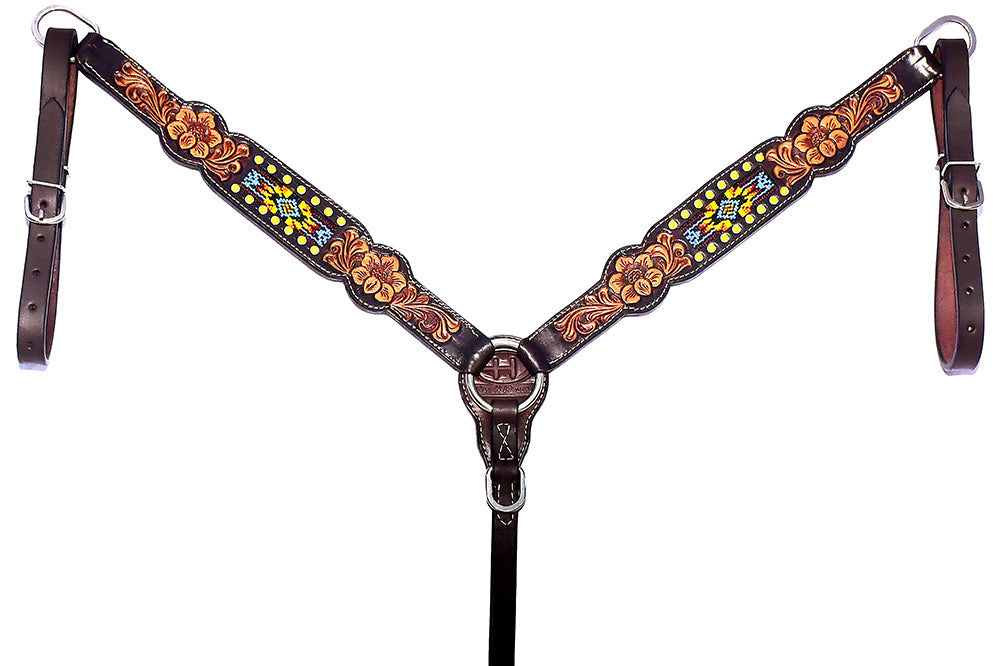 BER222-BC-Western Leather Breast Collar