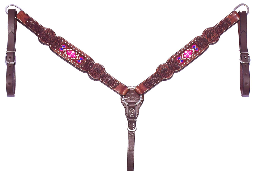 BER227-Western Leather Breast Collar