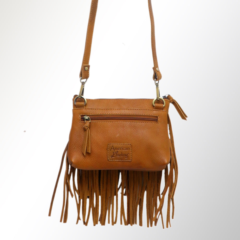 ADBGM244 Western Genuine suede Fringe Crossbody Bag - Studded Leather Festival Purse