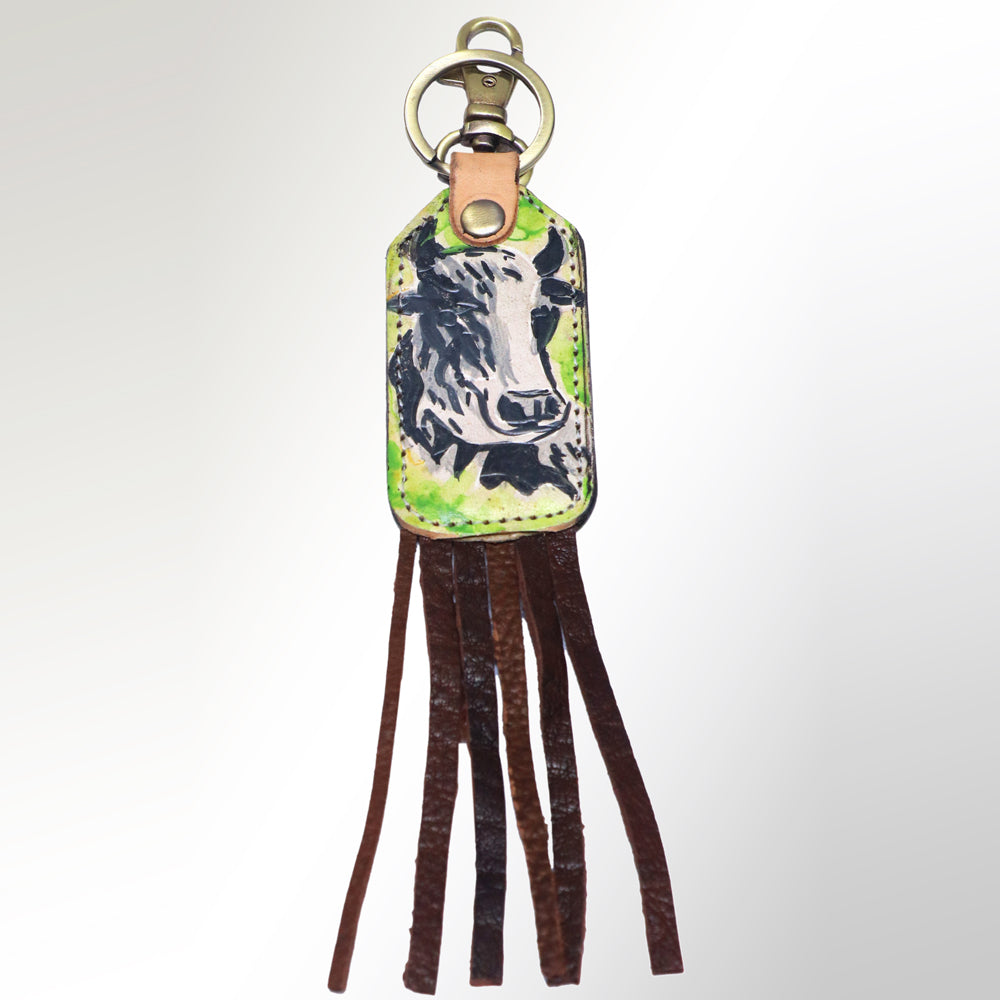 LC-ADKRM103 Hand Tooled Carved Genuine Leather Keyring