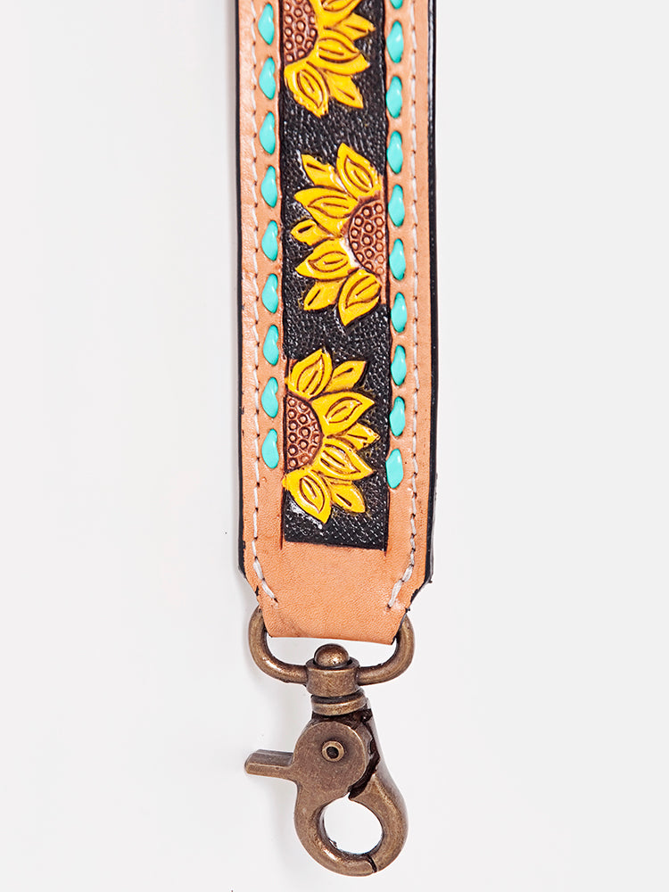 LC-ADSTF101A Hand Tooled Genuine Leather Handle Strap