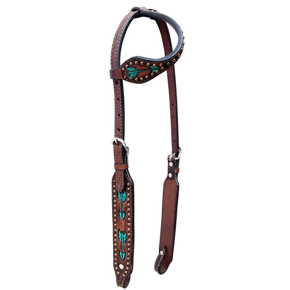 BER149-Western Leather One Ear Headstall