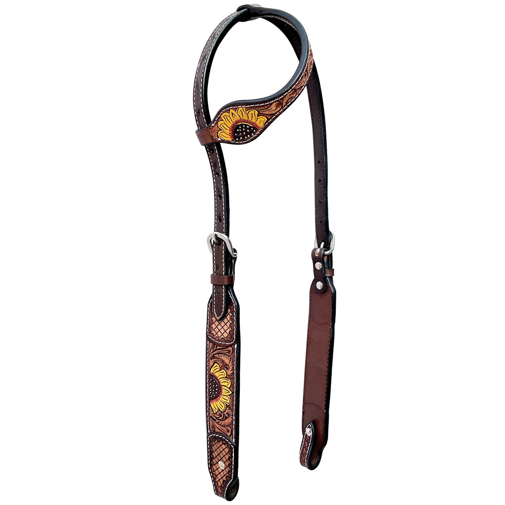 BER155-Western Leather One Ear Headstall