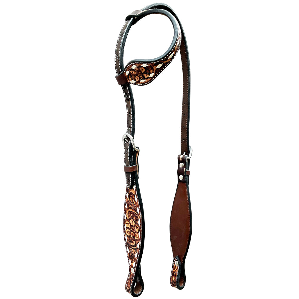 BER196-Western Leather One Ear Headstall