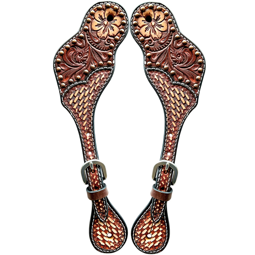 BER230-Western American Leather Spur Strap