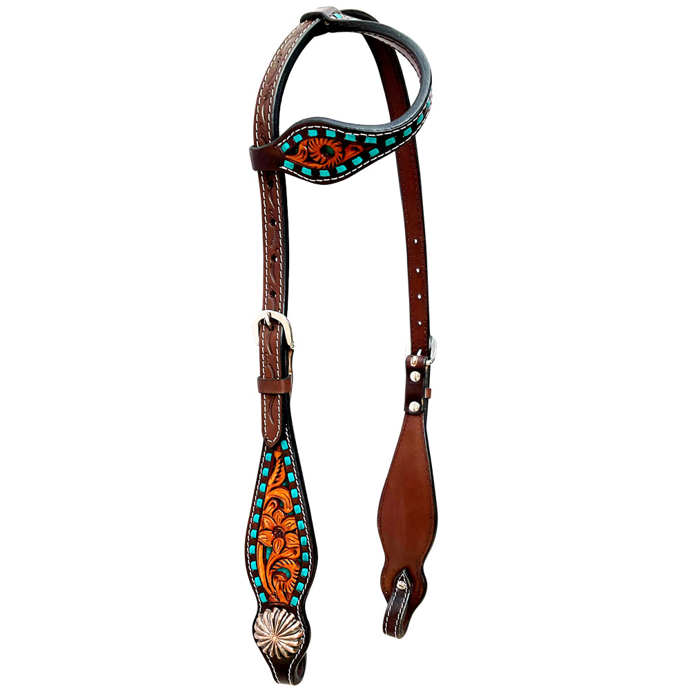 BER241-Western Leather One Ear Headstall