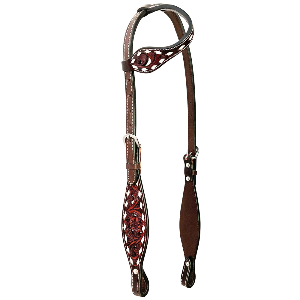 BER246-Western Leather One Ear Headstall