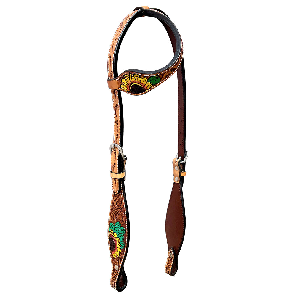 BER247-Western Leather One Ear Headstall