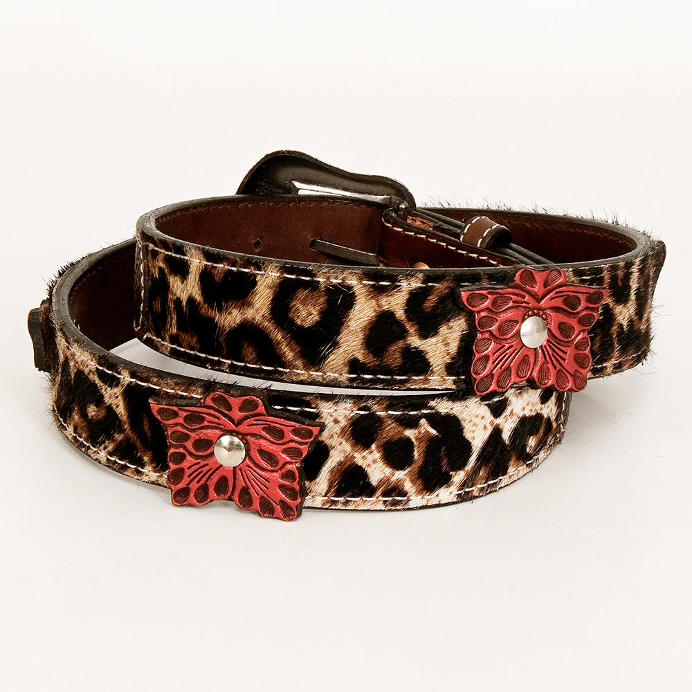 BER145-Hand Tooled Western leather Belt