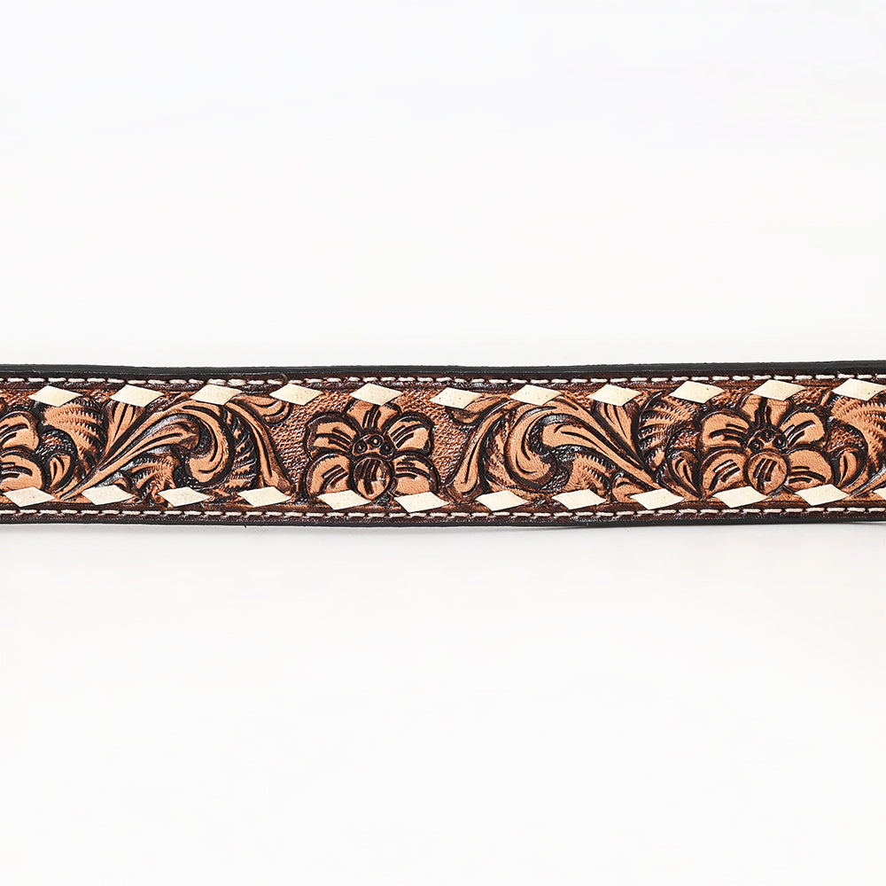 BER196-Hand Carved Western Leather Belt