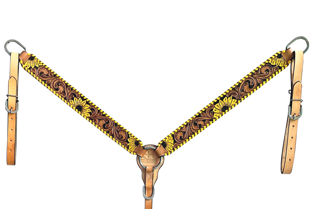 BER255-Western Leather Breast Collar