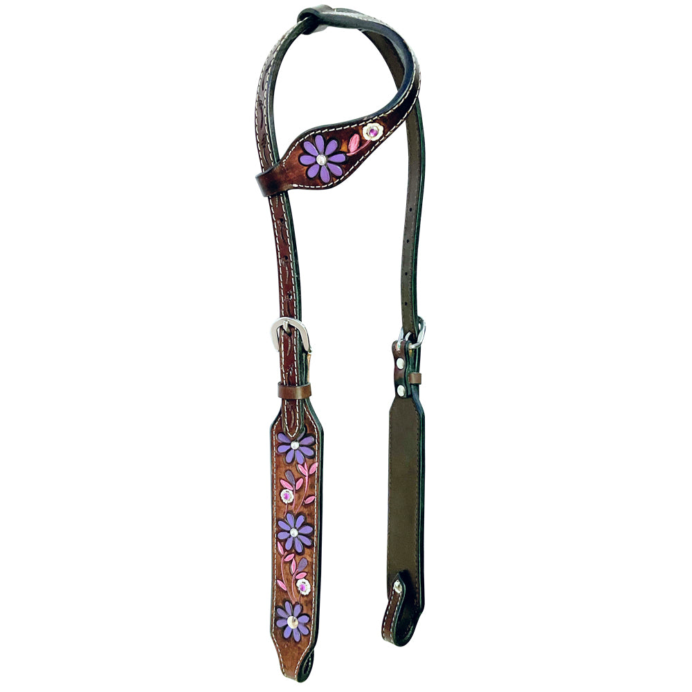 BER116-Western Leather One Ear Headstall