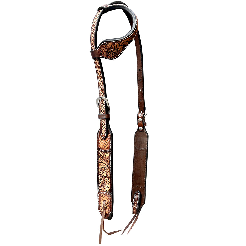 BER268-Western Leather One Ear Headstall