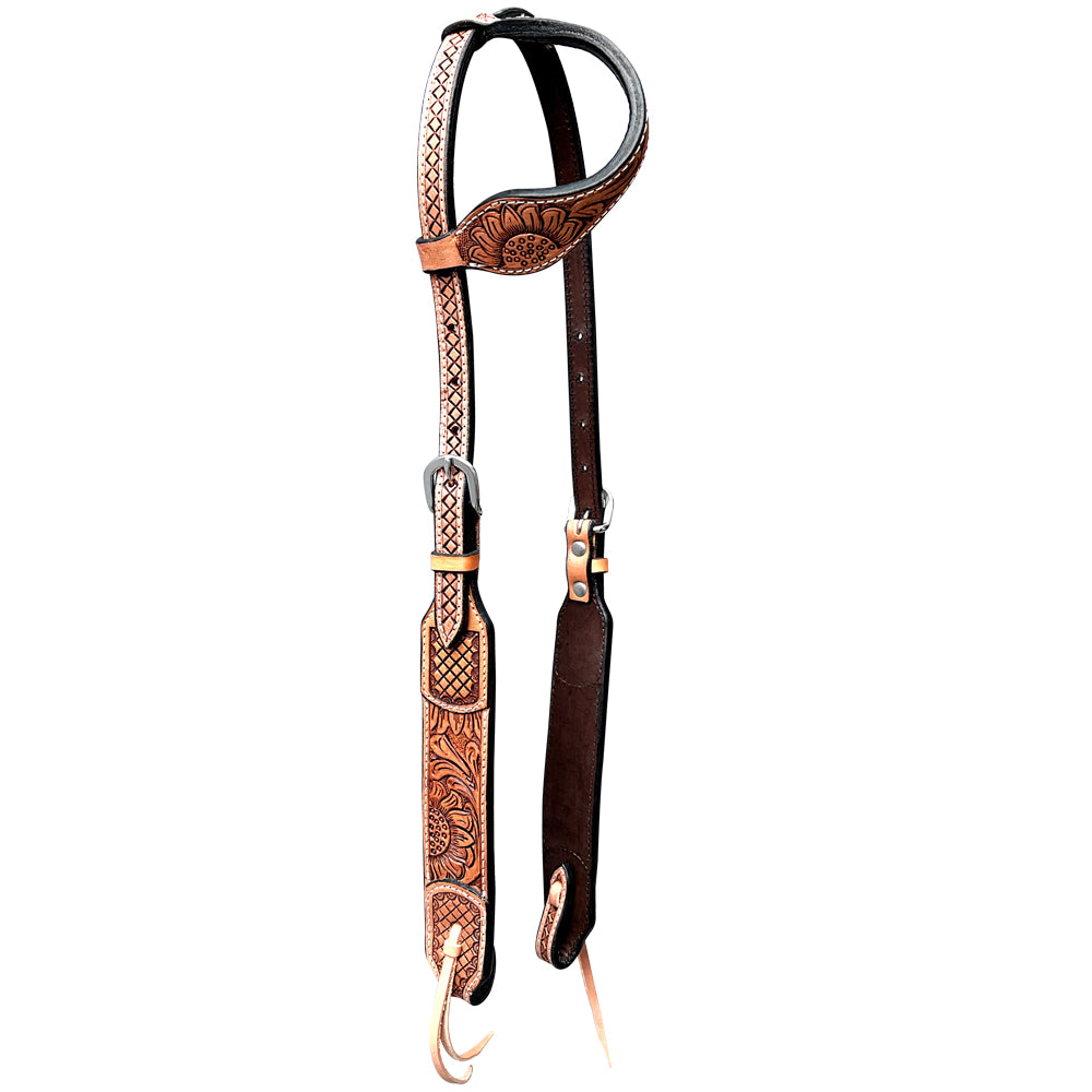 BER269-Western Leather One Ear Headstall
