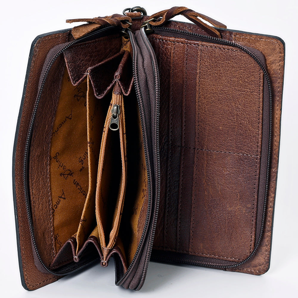 ADBG844 American Darling Hand Tooled Floral & Hand Woven Saddle Blanket Small Cross body Bag