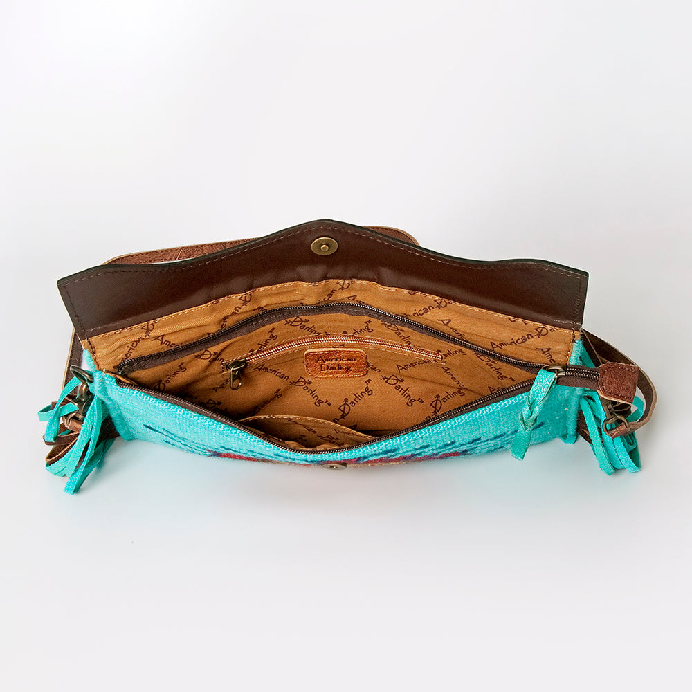 ADBG664 American Darling Hand Tooled Floral & Saddle Blanket Western Small Cross body Bag