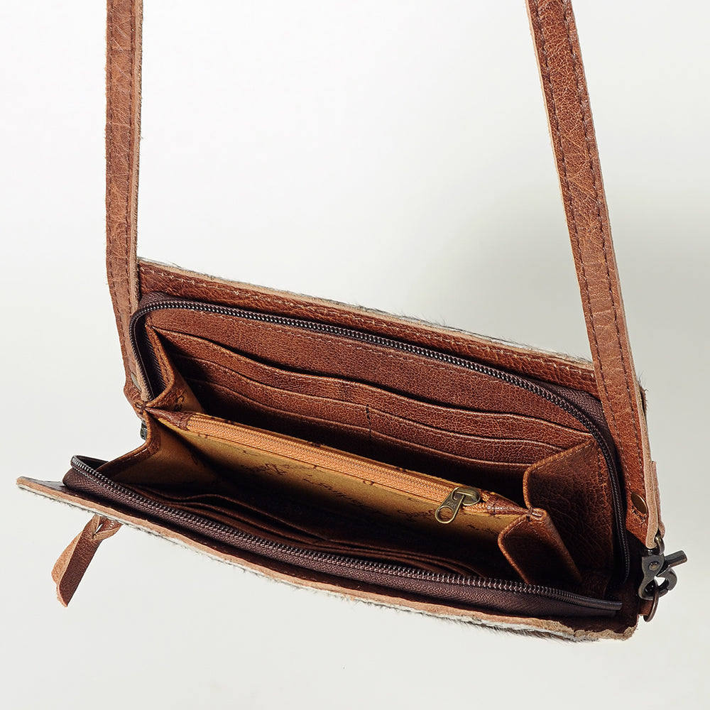 ADBG872 American Darling Rivetted Hair-On Cowhide Western Leather Small Cross body Bag