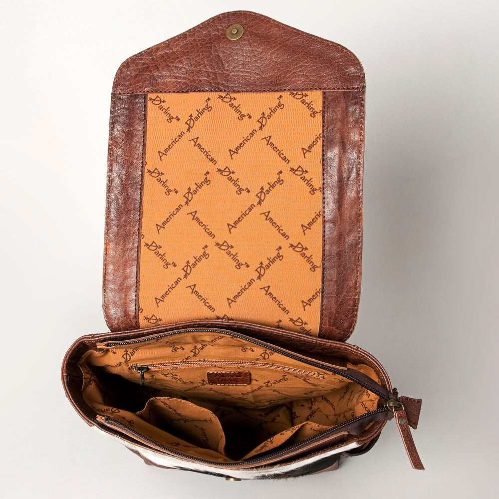 ADBG845 American Darling Hand Tooled Floral & Saddle Blanket Leather Western Backpack