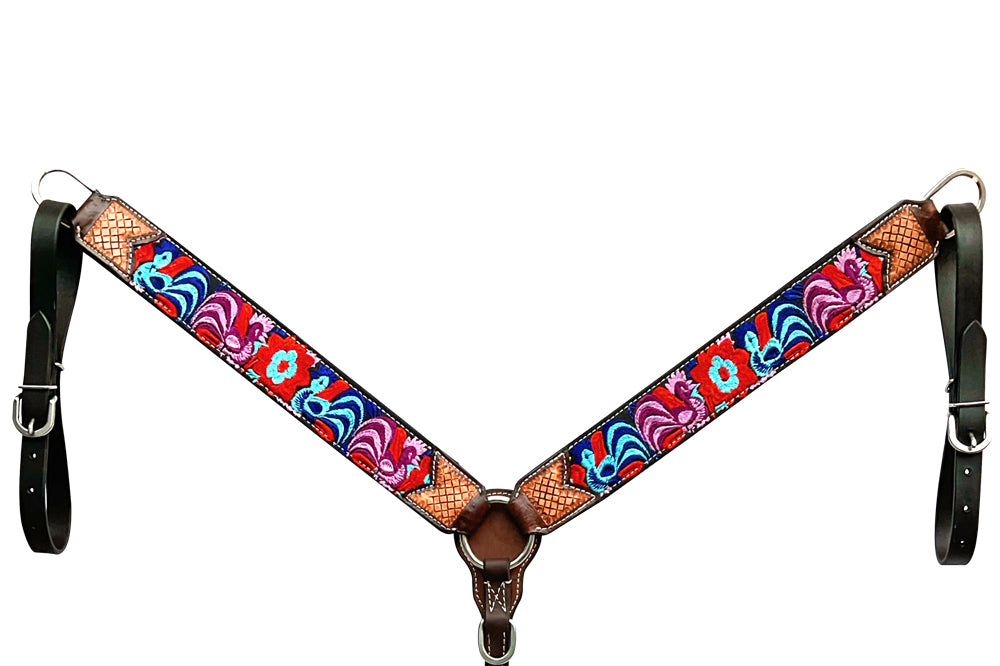 BER329-Western Leather Breast Collar