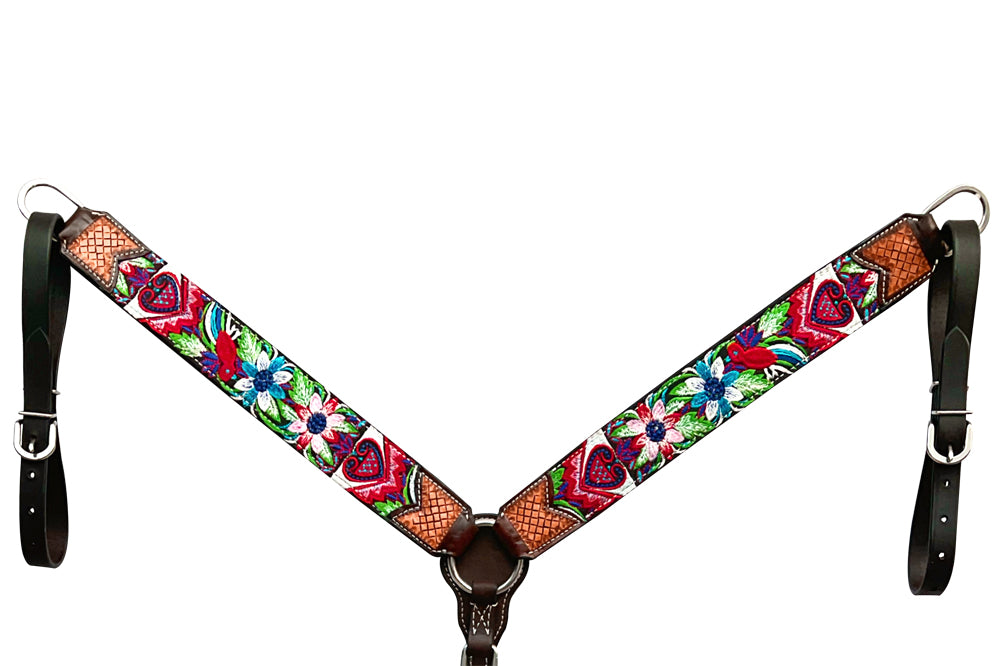 BER331-Western Leather Breast Collar