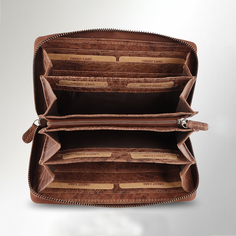 SWC455 Bellarosa - Luxury Leather Continental Wristlet