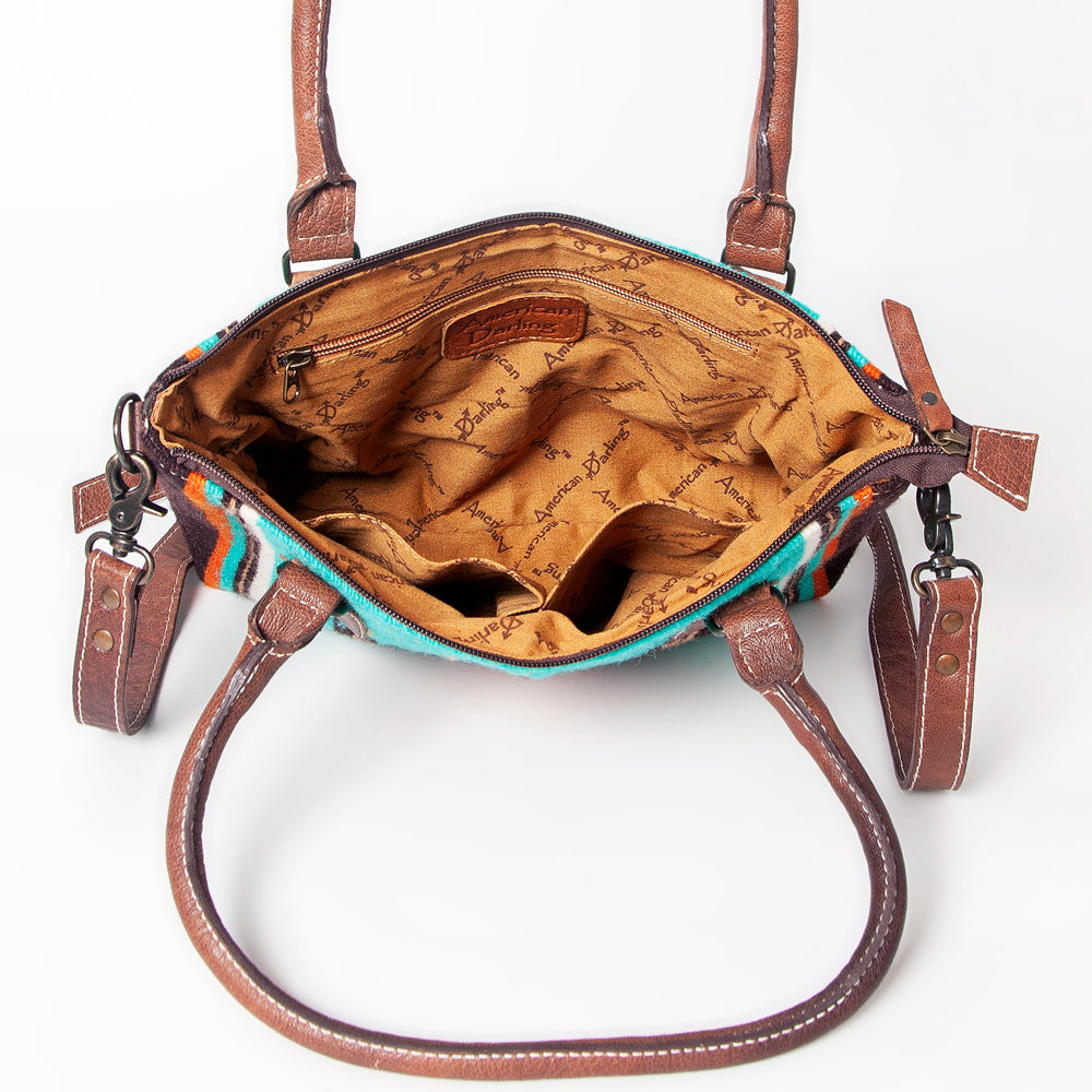 ADBG1004 American Darling Western Saddle Blanket Tote Bag Genuine Leather Trim